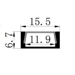 6 X 15mm Flat Alloy Aluminium Channel -Lighting Fixtures Shop 4 1 19