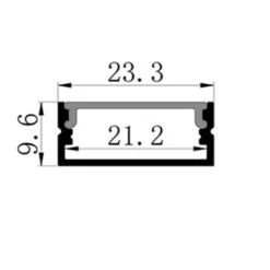9 X 23mm Flat Alloy Aluminium Channel -Lighting Fixtures Shop 4 2 4