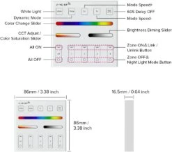 MultiZone Touch Wall Mounted Wireless RGB Controller 8 MultiZone Touch Wall Mounted Wireless RGB Controller -Lighting Fixtures Shop 4 zone dimmer RGB 2