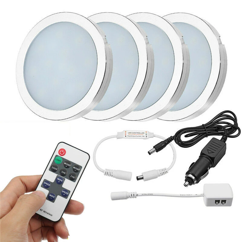 4x12V Remote Control LED Ceiling Lamp For Camp|Caravan|Camper Trailer 3 4x12V Remote Control LED Ceiling Lamp For Camp|Caravan|Camper Trailer
