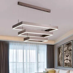 Stylish Rectangle LED Pendant Light Model C3515B 12 Stylish Rectangle LED Pendant Light Model C3515B -Lighting Fixtures Shop 5 3 2