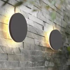 8W Flat Round LED OutDoor Wall Light -Lighting Fixtures Shop 5 8 1