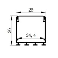 26 X 26mm Flat Alloy Aluminium Channel -Lighting Fixtures Shop 6 1 10