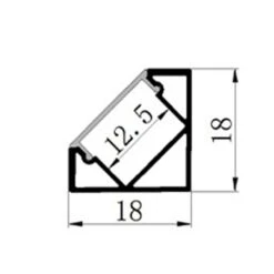 18 X 18mm Corner Alloy Aluminum Channel -Lighting Fixtures Shop 6 18