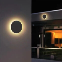 8W Flat Round LED OutDoor Wall Light -Lighting Fixtures Shop 6 6 1