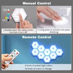 HEXAGON MULTICOLOUR LED Modular Lights 6 Modules Kit 16 HEXAGON MULTICOLOUR LED Modular Lights 6 Modules Kit -Lighting Fixtures Shop 8 12