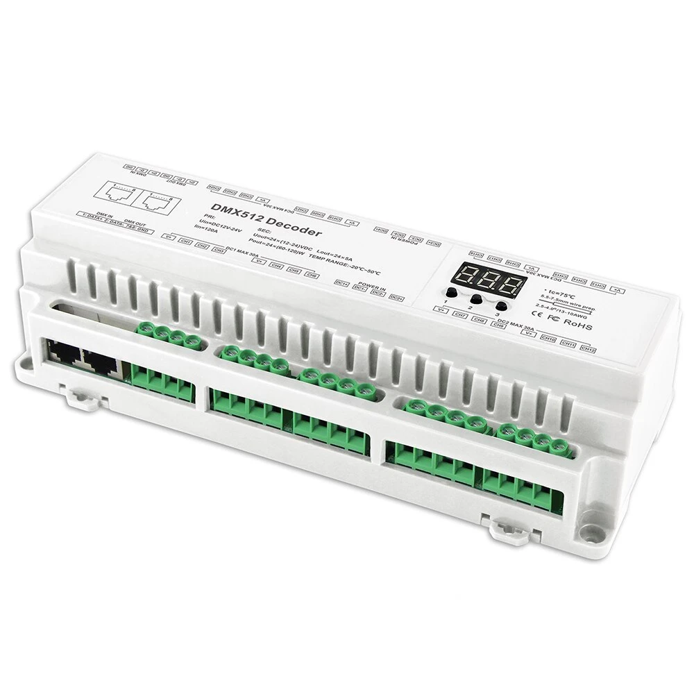 24 Channels DIN DMX512 Constant Voltage Decoder 3 24 Channels DIN DMX512 Constant Voltage Decoder