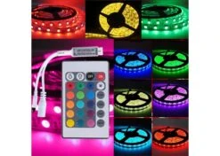 SMD5050 Waterproof RGB LED Flexible Strip 60LEDs/m + 24 KEY Remote Controller + 6A Transformer