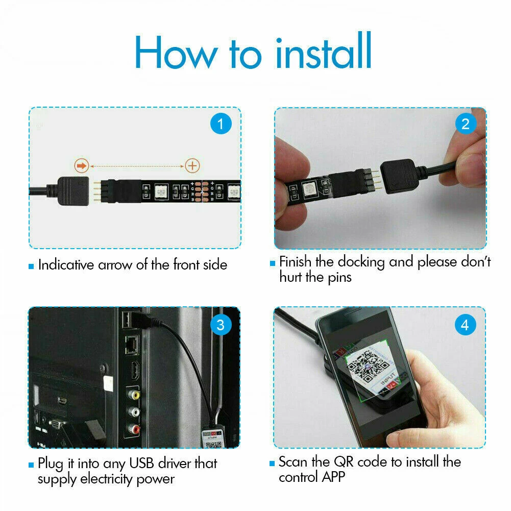 SMD5050 RGB Gaming TV/PC LED Back Light With Bluetooth Control 12 SMD5050 RGB Gaming TV/PC LED Back Light With Bluetooth Control - Image 10