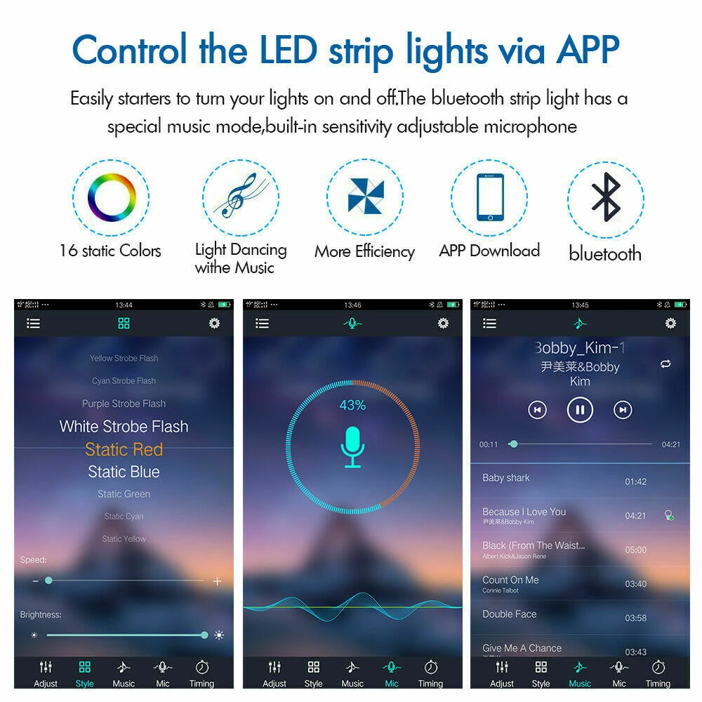 SMD5050 RGB Gaming TV/PC LED Back Light With Bluetooth Control 7 SMD5050 RGB Gaming TV/PC LED Back Light With Bluetooth Control - Image 5